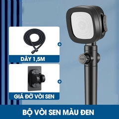 Bộ vòi sen tăng áp 4 chế độ SQ-9002 nhựa ABS + kèm lõi lọc, ống nối 1.5m và giá đỡ