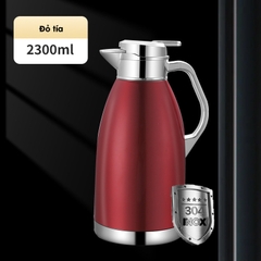 Bình giữ nhiệt, ấm giữ nhiệt loại lớn 2.3L phong cánh châu Âu LH-2439, thời gian giữ nhiệt 24h, inox 304 cao cấp