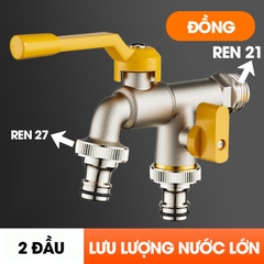 Vòi nước xả lưu lượng lớn cao cấp LD-9101, vòi xả hồ, vòi cho máy giặt, vòi nước ngoài trời sân vườn lõi to (Ren 21)