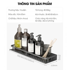 Kệ nhà tắm nhà bếp dán tường YQ-5578 Nhôm Anod không rỉ