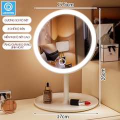 Gương trang điểm có đèn led LD-7222, gương để bàn gấp gọn di động, phù hợp sinh viên ở trọ, mang đi du lịch