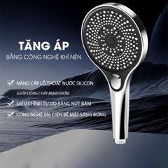 Vòi sen điều áp bản lớn 3 chế độ LD-9016, tăng lưu lượng nước và nút bấm dễ sử dụng