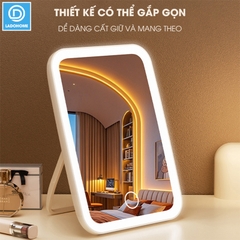 Gương trang điểm có đèn led LD-7222, gương để bàn gấp gọn di động, phù hợp sinh viên ở trọ, mang đi du lịch