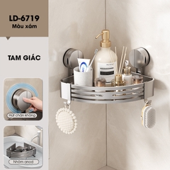 Kệ treo tường nhà tắm nhà bếp cốc hút chân không LD-6717 / LD-6719, nhôm anod không rỉ, không cần khoan đục