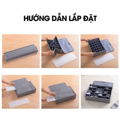 Hộp đựng đồ lót 30 ngăn có nắp đậy khóa kéo chống ẩm chống bụi LH-3344