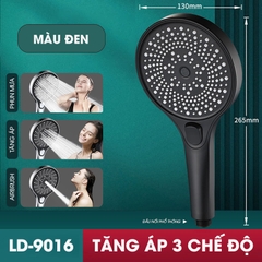 Vòi sen điều áp bản lớn 3 chế độ LD-9016, tăng lưu lượng nước và nút bấm dễ sử dụng