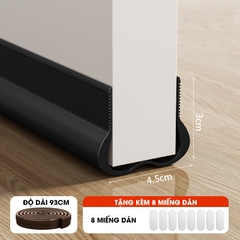 Thanh chèn chân cửa ngăn gió bụi côn trùng nhựa PVC D1949, dùng được cho cửa mở quay có độ dày 3-5cm, khe hở không quá 2cm
