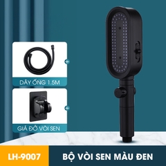 Vòi sen tăng áp 3 chế độ có đầu xả lớn có lõi lọc LH-9007 + kèm giá treo, ống nước TPR silicon siêu bền nóng lạnh