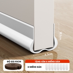 Thanh chèn chân cửa ngăn gió bụi côn trùng nhựa PVC D1949, dùng được cho cửa mở quay có độ dày 3-5cm, khe hở không quá 2cm