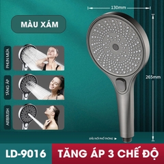 Vòi sen điều áp bản lớn 3 chế độ LD-9016, tăng lưu lượng nước và nút bấm dễ sử dụng