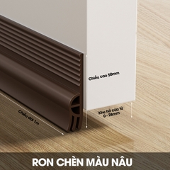 Ron chặn khe cửa dán một bên phiên bản nâng cấp 3 lớp giúp ngăn bụi gió và cách âm, tích hợp sẵn keo dán dể dàng lắp đặt