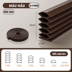 Ron giảm chấn chặn khe cửa D1900, chống va đập, giảm tiếng ồn, ngăn bụi có sẵn keo và có thể tùy chỉnh độ dày