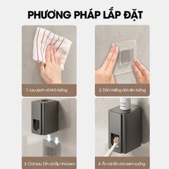 Kệ treo bàn chải và kem đánh răng có kèm cốc và dụng cụ nhã kem tự động LH-5478C
