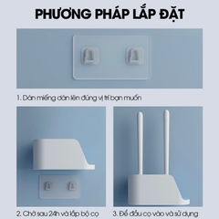 Cọ chà bồn cầu, bàn chải toilets nhà vệ sinh đầu silicon 2 trong 1 LH-8675, với đầu cọ linh hoạt len lõi mọi ngóc ngách