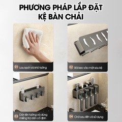 Kệ treo bàn chải và kem đánh răng có kèm cốc và dụng cụ nhã kem tự động LH-5478C