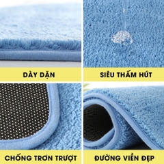 Thảm chùi chân lâu chân lông cashmere nhân tạo