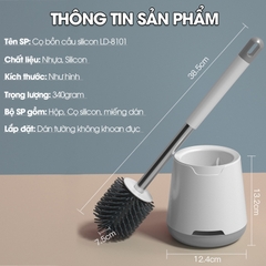 Cọ chà bồn cầu toilet đầu silicon LD-8101