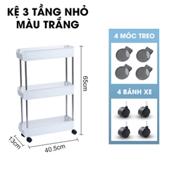 Kệ để đồ nhà bêp nhà tắm LH-3443 có bánh xe đẩy, kệ đứng cho khe hẹp tủ lạnh, phòng tắm, phòng bếp
