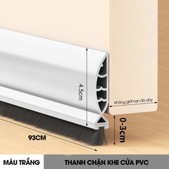 Thanh nệp cứng chặn chân cửa nhựa PVC dùng cho khe hở lớn tới 3cm, giúp ngăn gió bụi, con trùng, cách âm cách nhiệt