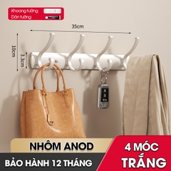 Móc treo tường RX14 Nhôm anod không rỉ, móc treo quần áo phòng ngủ, phòng khách, nhà tắm, nhà bếp, móc treo sau cửa
