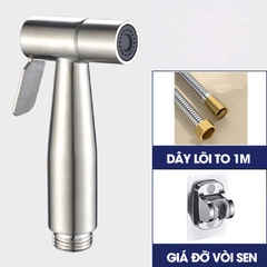 Bộ vòi xịt vệ sinh, vòi xịt toilet LD-9426 với đầu xịt inox 304 kết hợp dây dẫn lõi to 10mm giúp tăng lưu lượng nước