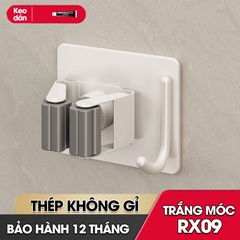 Móc kẹp cây lau nhà treo tường thép không rỉ RX09