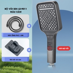 Vòi sen tăng áp bản to hiện đại 7 chế độ LD-9011, lưu lượng nước lớn và chế độ nút bấm dễ sử dụng