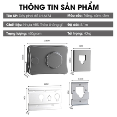 Dây phơi quần áo dây rút vô hình LH-6474 treo trong phòng tắm ngoài ban công ngoài trời dài tới 5.1m