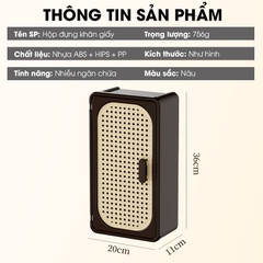 Hộp đựng khăn giấy mỹ phẩm treo tường JLG2503 , loại lớn có ngăn chia