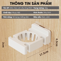 Móc treo chuyên dụng cho vợt cầu lông, móc dán tường RX21