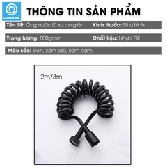 Ống nước lò xo co giãn cho vòi xịt vệ sinh, vòi xịt toilet nhà tắm nhựa PU, sử dụng được nóng lạnh