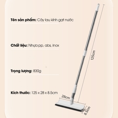 Cây lâu kính C10, lau cửa sổ kính kết hợp gạt nước và chà bùi bẩn + Tặng kèm 2 miếng lau thay thế
