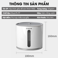 Hộp khăn giấy hộp đựng bút để bàn nhiều ngăn có thể xoay 360 TIHUA T9002