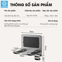 Giá treo máy sáy tóc chống trộm dán tường LD-7706 nhôm hợp kim không rỉ
