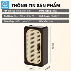 Hộp đựng khăn giấy mỹ phẩm treo tường JLG2503 , loại lớn có ngăn chia