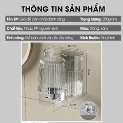Giá để bàn chải và kem đánh răng kèm cốc súc miệng W8288 dán tường, nhựa PP nguyên sinh an toàn