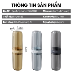 Hộp đựng bàn chải đánh răng, kem đánh răng, hộp đựng muỗng đũa cá nhân khi đi du lịch W8280
