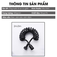 Ống nước lò xo co giãn cho vòi xịt vệ sinh, vòi xịt toilet nhà tắm nhựa PU, sử dụng được nóng lạnh