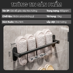 Giá để giày giá treo giày lên tường tiết kiệm không gian phòng tắm SQ-5266 Nhôm Anod không rỉ