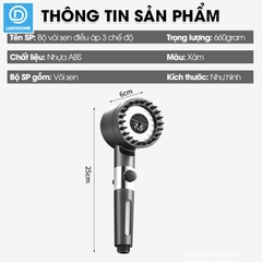 Vòi lá sen, vòi hoa sen kèm bộ lọc cao cấp LD-9010, 3 chế độ nước kèm nút gạt khóa nước tiện lợi