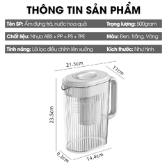 Ấm đựng trà, nước hoa quả có lõi lọc để bàn tủ lạnh W7268