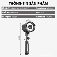 Vòi lá sen, vòi hoa sen kèm bộ lọc cao cấp LD-9010, 3 chế độ nước kèm nút gạt khóa nước tiện lợi