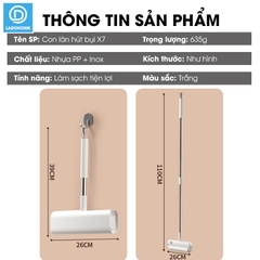 Con lăn hút bụi ga giường nệm sofa quần áo X7, con lăn dính bụi vải, lông thú hiệu quả nhanh chóng