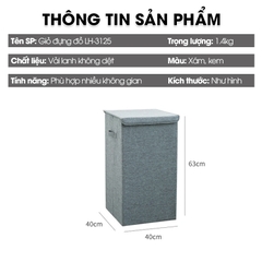 Giỏ đựng đồ bẩn, thùng đựng quần áo bẩn gấp gọn LH-3125 vải không dệt chất lượng cao