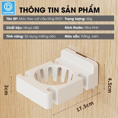 Móc treo chuyên dụng cho vợt cầu lông, móc dán tường RX21