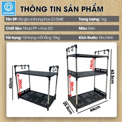 Kệ để gia vị nhà bếp khung inox chịu lực LD-3640