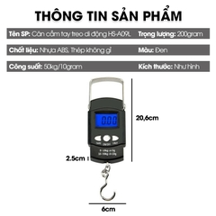 Cân cầm tay, cân treo di động 50kg HS-A09L cân chuyển phát nhanh dropship, có kèm thước dây tiện lợi
