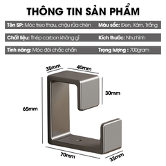 Móc treo thau nhựa, móc treo chậu rửa chén chậu giặt đồ RX12 thép carbon không rỉ