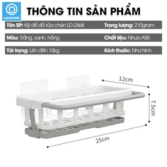 Kệ để dụng cụ rửa chén, giá để nước rửa chén bát treo tường có khay hứng nước LD-2468