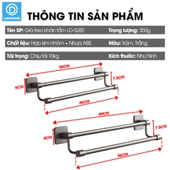 Giá treo khăn nhà tắm LD-5282 hợp kim nhôm không rỉ